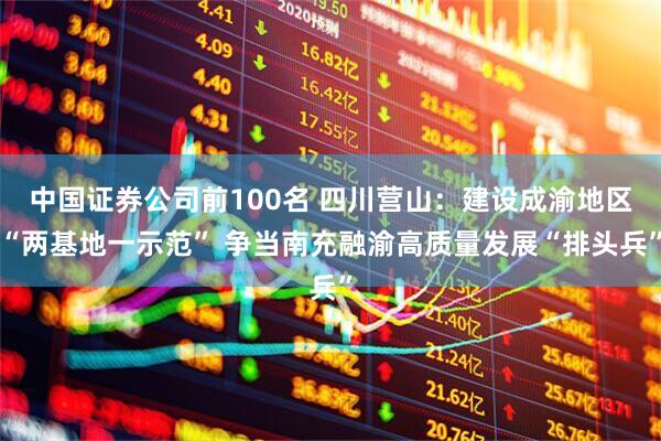 中国证券公司前100名 四川营山：建设成渝地区“两基地一示范” 争当南充融渝高质量发展“排头兵”